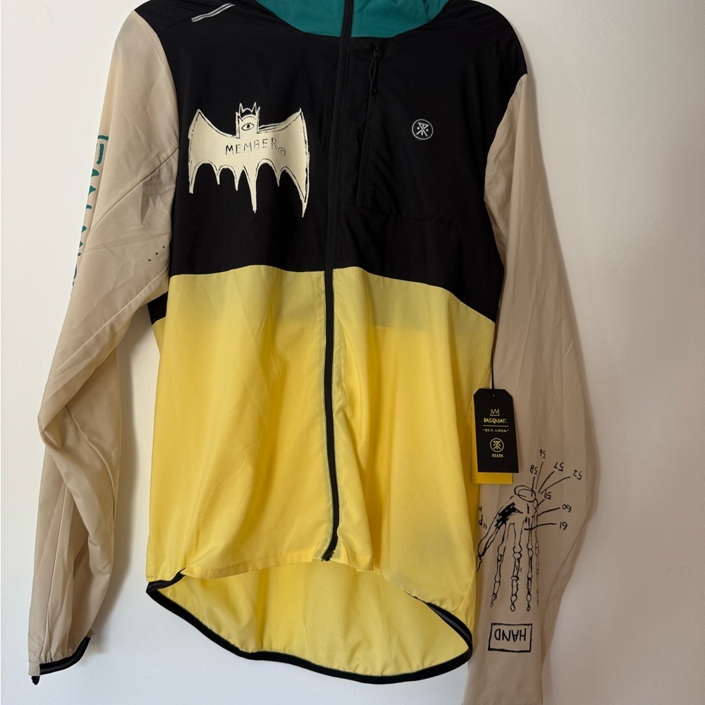 Black and Yellow Graphic Windbreaker